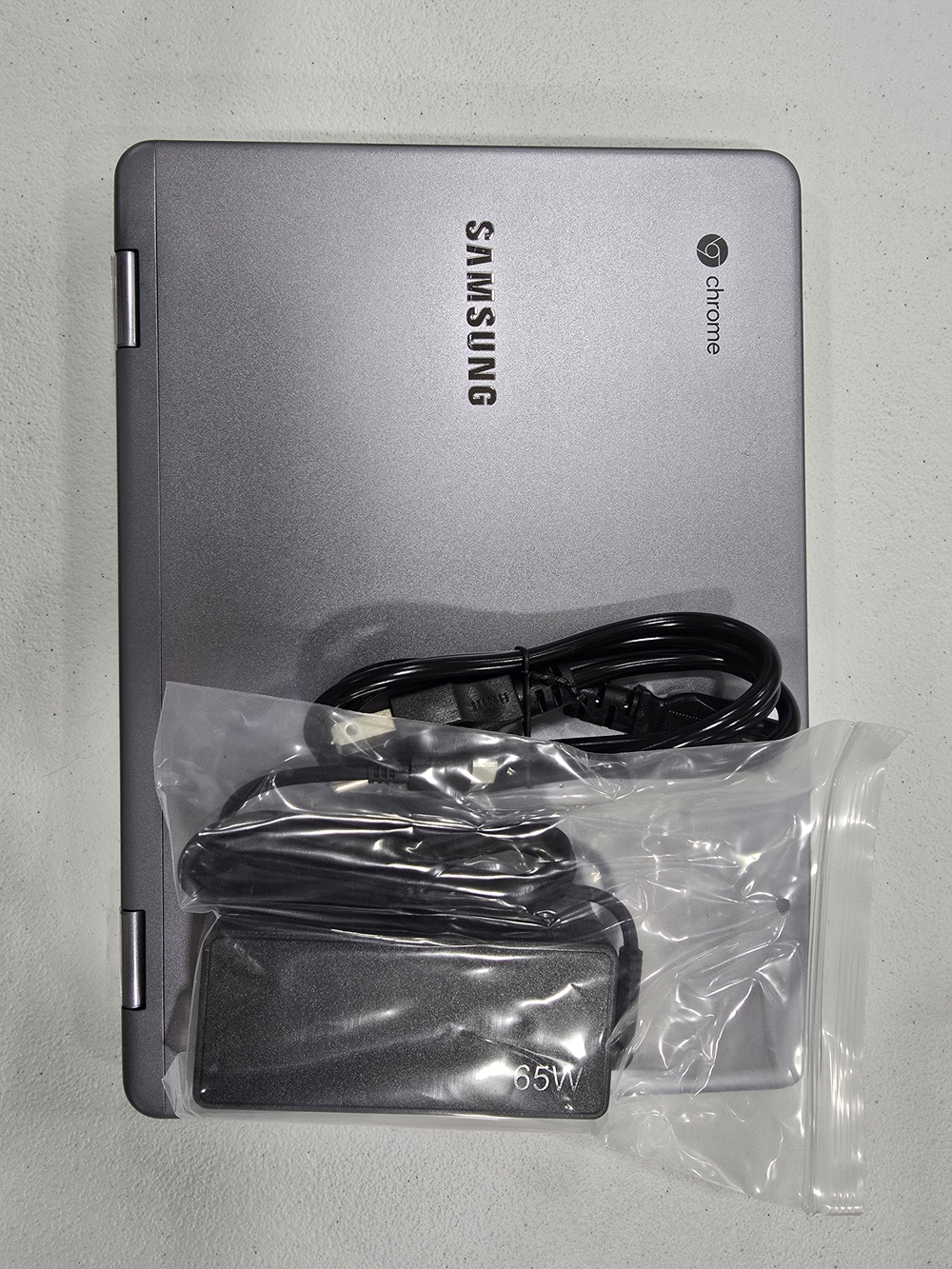 Samsung Silver Chromebook with 65W Charger and Power Cord Giveaway